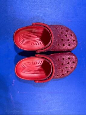 CROCS Red Glitter Slip-On Clogs for Women